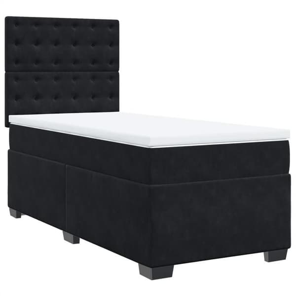 Maison Exclusive - Sänkyosa lammella ja musta patja 90x200 cm sametti