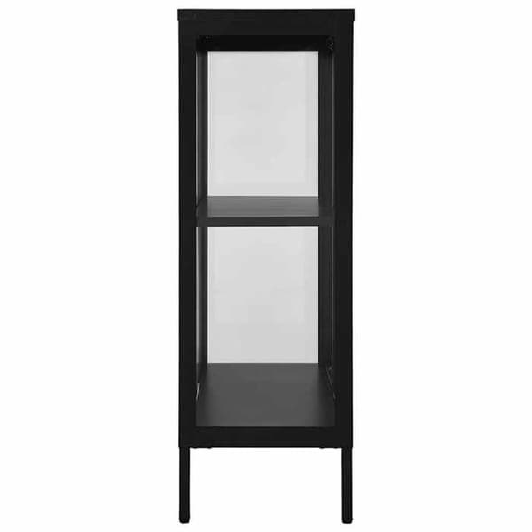 Maison Exclusive - Buffé Svart 75x35x105 cm Stål och glas