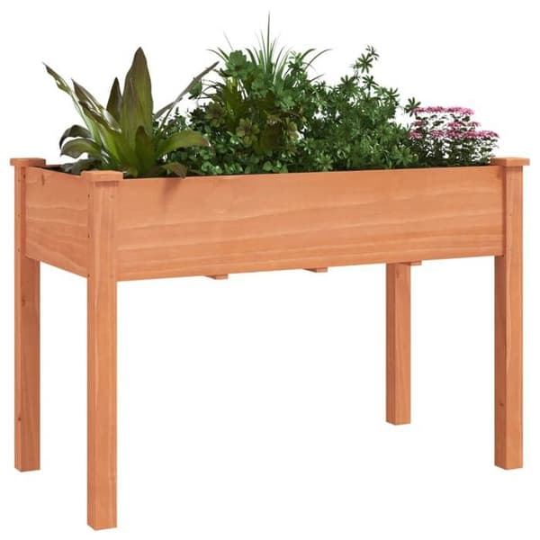 Maison Exclusive - Blomlåda med brun foder 118x59x76 cm massiv furu