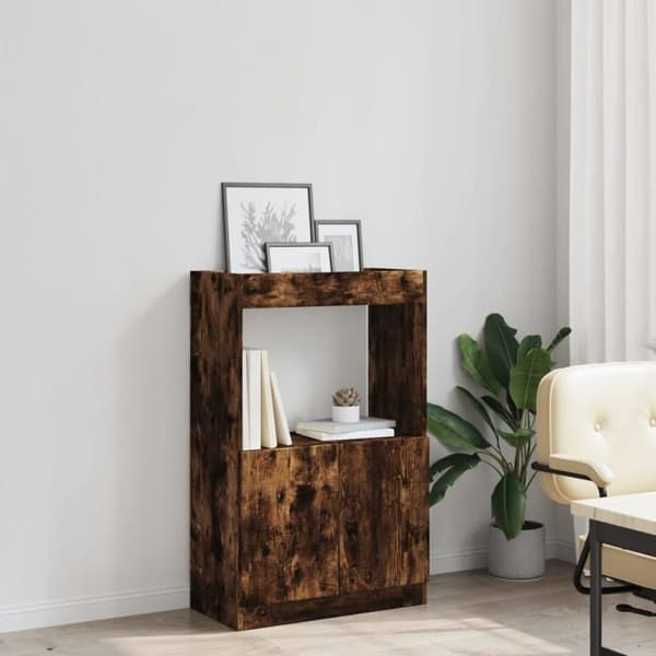 Maison Exclusive - Buffé hög ek rökt 63x33x100 cm ingenjörsträ