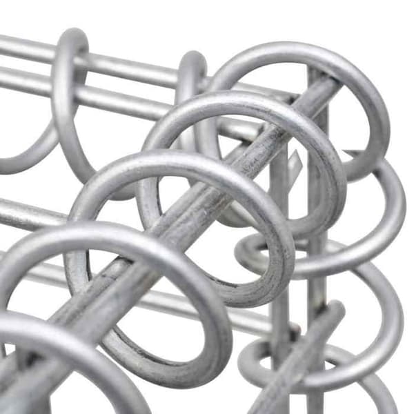 Maison Exclusive - Hexagonal gabion upphöjd säng 100x90x100 cm silver-