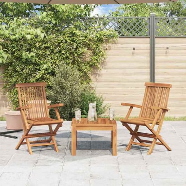 Maison Exclusive - Fällbara stolar (set om 2) med armstöd, i teakträ