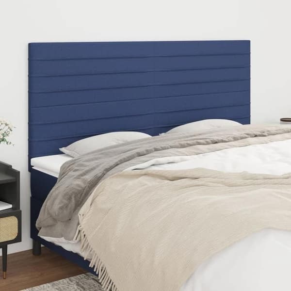 Maison Exclusive - Blå sänggavel 200x5x118/128 cm Tyg Blå
