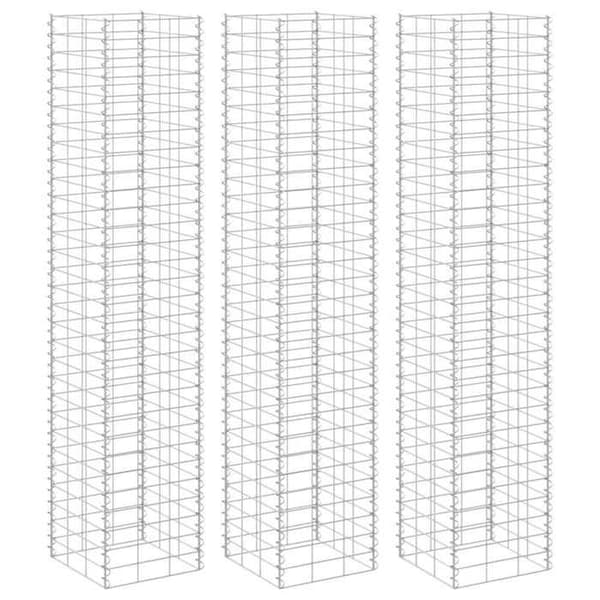 Maison Exclusive - Högsängar i gabion 3 st 30x30x200 cm Järn silver-