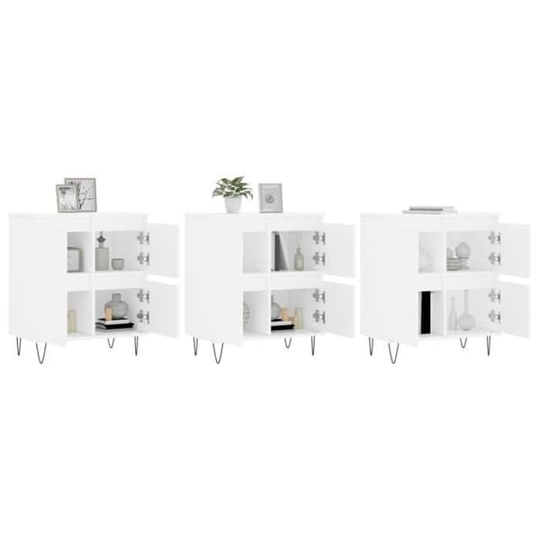 Maison Exclusive - Bufféer 3 st Vit Ingenjörsträ
