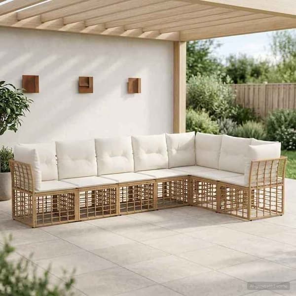Maison Exclusive - Utomhussoffgrupp i naturlig polyester