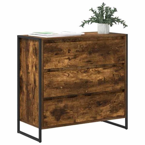 Maison Exclusive - Buffet Røget Eg 79 x 36 x 75.5 cm Ingeniørtræ