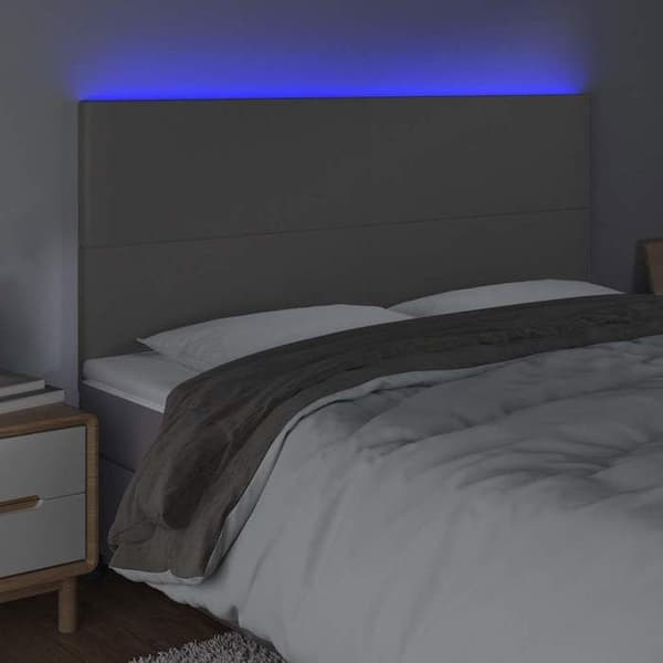 Maison Exclusive - LED Hovedgærde Grå 160x5x118/128 cm Simil læder
