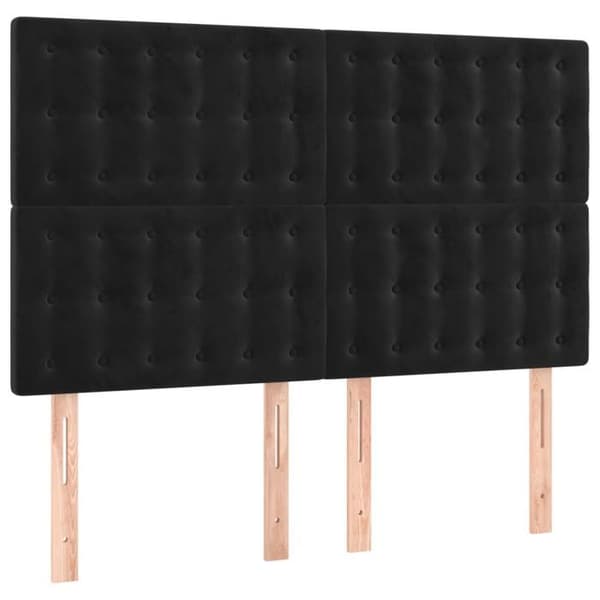 Maison Exclusive - LED-päätymustalla 144x5x118/128 cm sametti Svart
