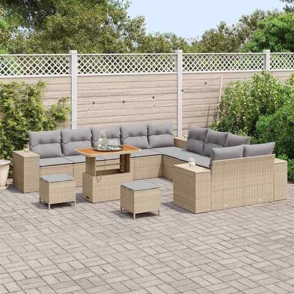 Maison Exclusive - 13 osan puutarhakalustesarja Beige ja Vaaleanharmaa