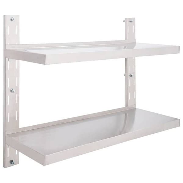 Maison Exclusive - Væghylde med 2 niveauer i rustfrit stål 100x30 cm