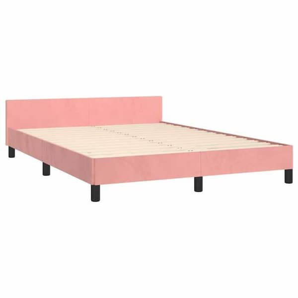 Maison Exclusive - Sängram utan madrass rosa 140x200 cm sammet