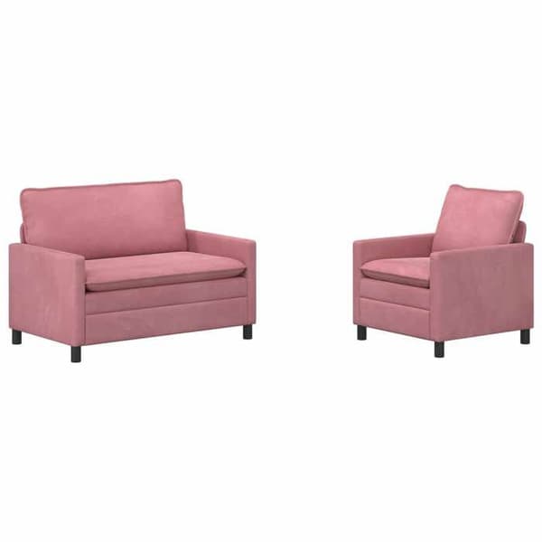 Maison Exclusive - Set av Soffor 2 st Rosa Sammet