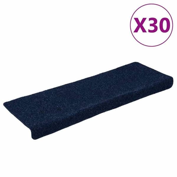 Maison Exclusive - Självhäftande trappmattor 30 stycken 65 x 21 x 4 cm Mörkblå Rektangulär kant