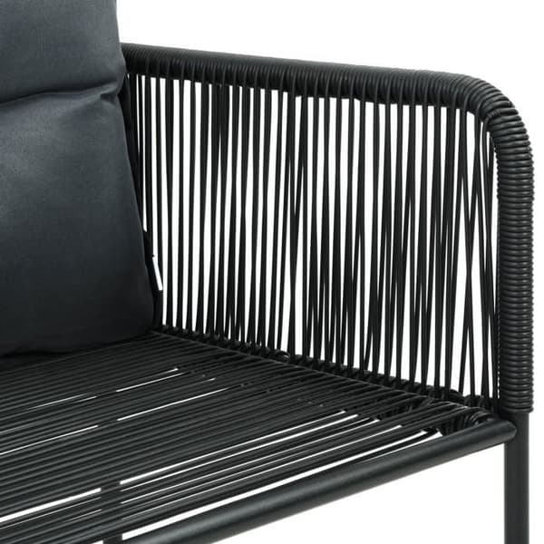 Maison Exclusive - Utomhusstolar set om 6 med kuddar, flätad resin, svart Svart