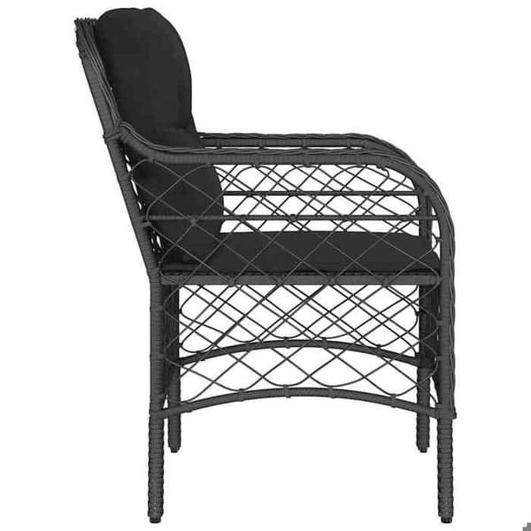 Maison Exclusive - Trädgårdsstolar med kuddar, set om 2, svart flätad resin