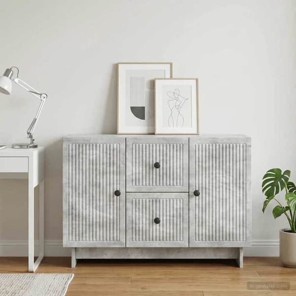 Maison Exclusive - Buffé Grå betong 89 x 34,5 x 60 cm Ingenjörsträ