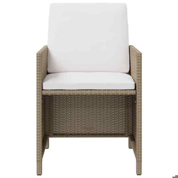 Maison Exclusive - Trädgårdsstolar med pallar, set om 2, flätad resin, beige