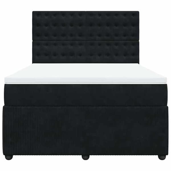 Maison Exclusive - Seng med lameller og madras Sort 140x200 cm Velour