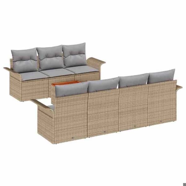 Trädgårdsmöbler - EXKLUSIVT HUS - Modulär - Beige - 8 delar - Akaciabord beige