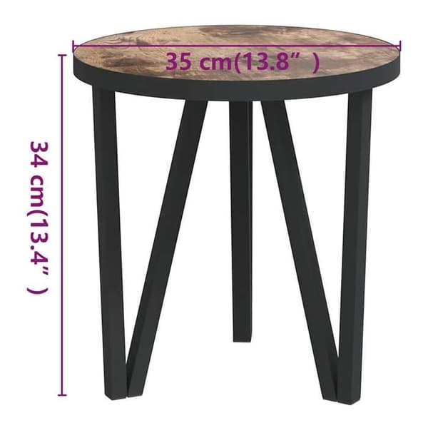 Maison Exclusive - Musta ja keltainen tee-pöytä Ø35 cm MDF