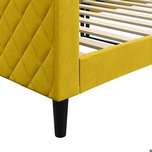 Maison Exclusive - Sängsoffa utan madrass gul 90x200 cm sammet Gul