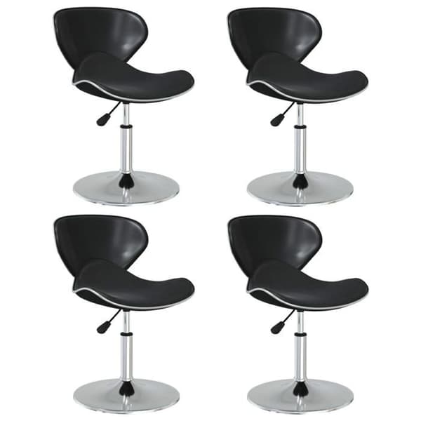 Maison Exclusive - Matstolar set om 4 svart konstläder Svart