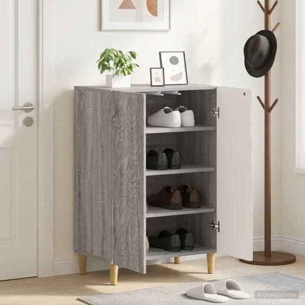 Maison Exclusive - Skoskab DELFT 59,5 x 39,5 x 90 cm Sonoma grå