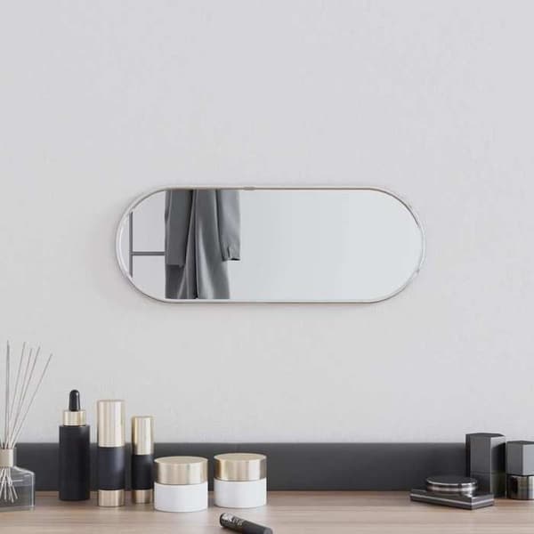 Maison Exclusive - Hopeinen seinäpeili 40x15 cm soikea Silver