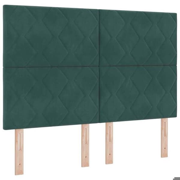 Maison Exclusive - LED-huvudgavel Mörkgrön 144 cm Sammet