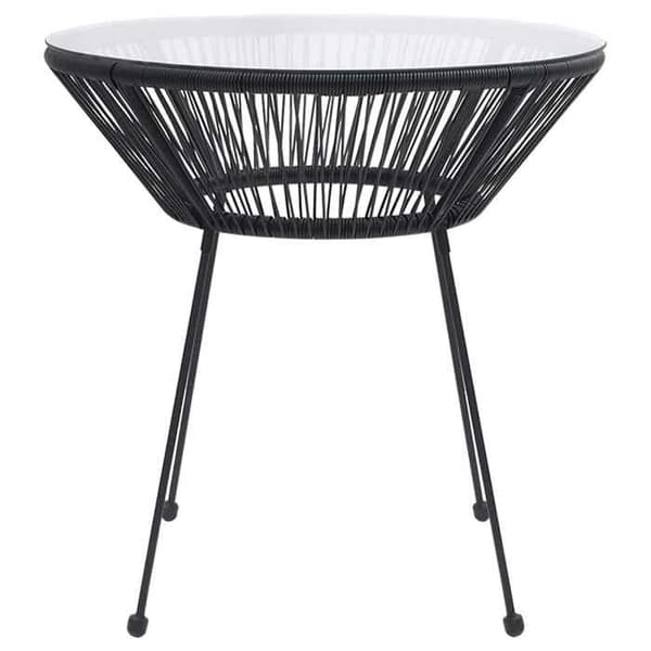 Maison Exclusive - Have spisebord Sort Ø70x74 cm Rattan og glas