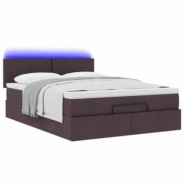 Sänglåda - Maison Exclusive - 140x190 cm - Förvaring under säng - Inbyggd LED Mörkbrun