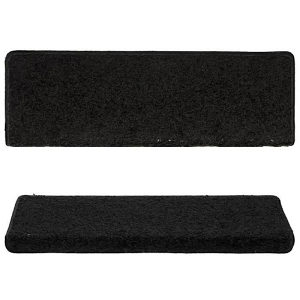 Maison Exclusive - Trappe tæppe 15 dele 65 x 21 x 4 cm Sort rektangulær kant