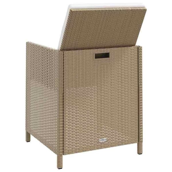 Maison Exclusive - Trädgårdsstolar med pallar, set om 2, flätad resin, beige