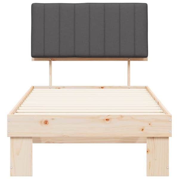 Maison Exclusive - Sängram med stoppad huvudgavel Mörkgrå 90 x 190 cm Mörkgrå