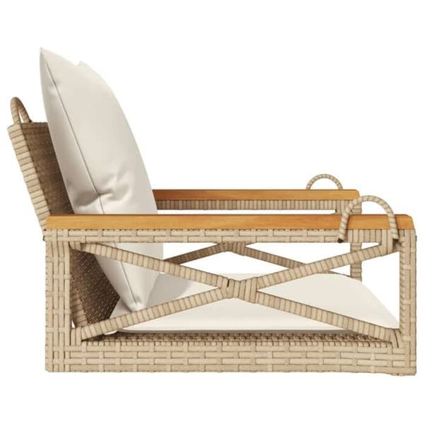 Maison Exclusive - Balanssoffa med beige kuddar 63x62x40 cm flätad resin beige