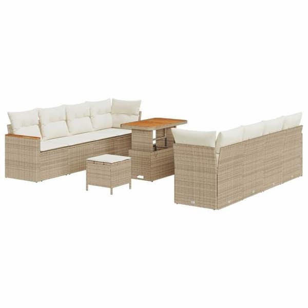 Trädgårdsmöbler - EXKLUSIVT HUS - Modulär - Beige - Flätad polyrotin & stål - 11 delar beige