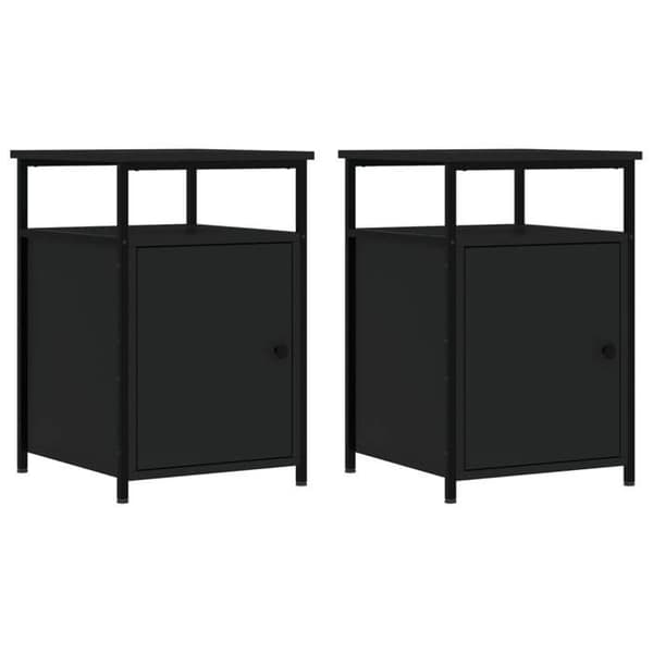 Maison Exclusive - Natborde 2 stk sort 40x42x60 cm ingeniørtræ