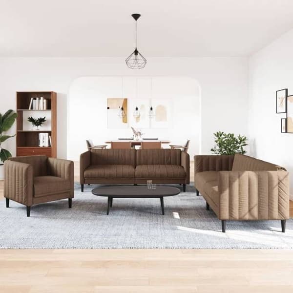 Maison Exclusive - Sæt af 3 brune stofsofaer