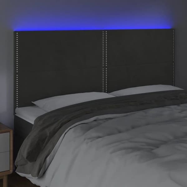 Maison Exclusive - LED-päätyharso Tummanharmaa 160x5x118/128 cm Sametti mörkgrå