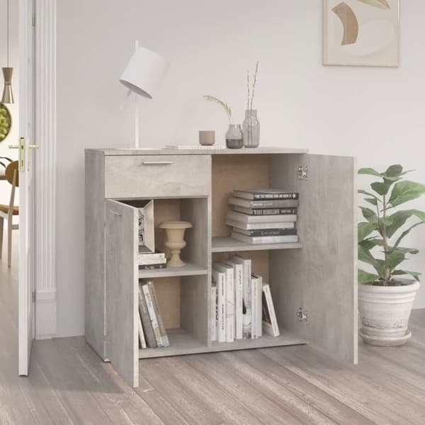 Maison Exclusive - Betoniharmaa buffet 80x36x75 cm insinööripuuta