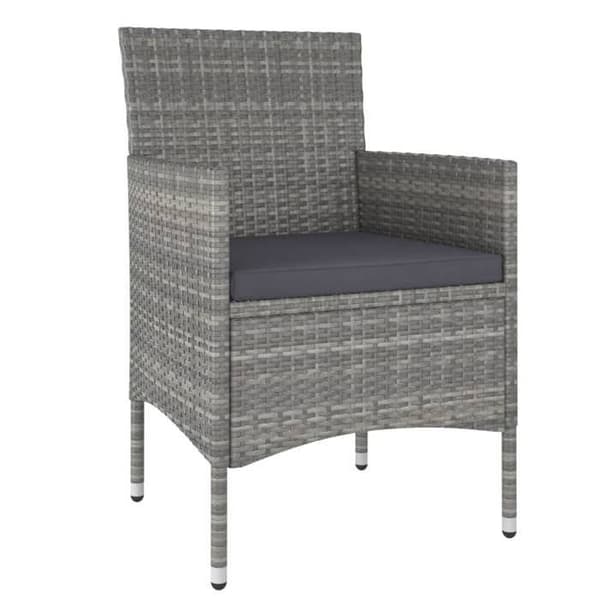 Maison Exclusive - Trädgårdsbistro-set 5 delar i flätad resin och akacia Grå Grå