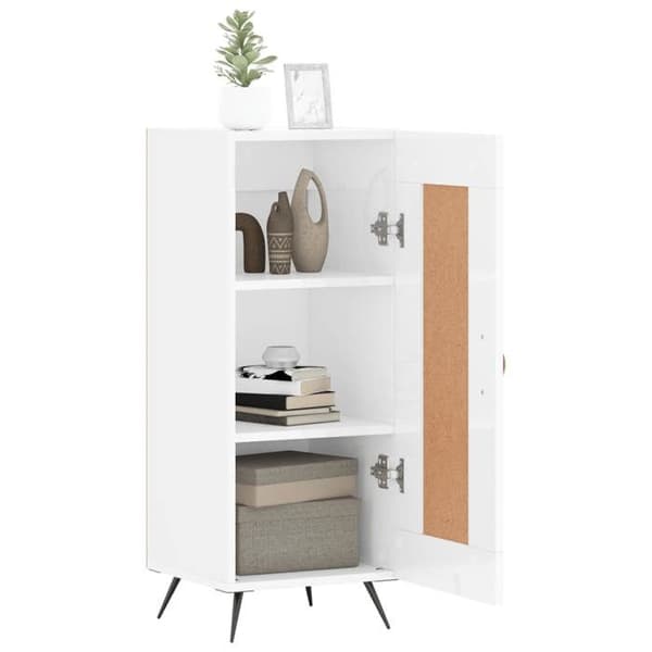 Maison Exclusive - Buffé Vit glänsande 34,5x34x90 cm Ingenjörsträ