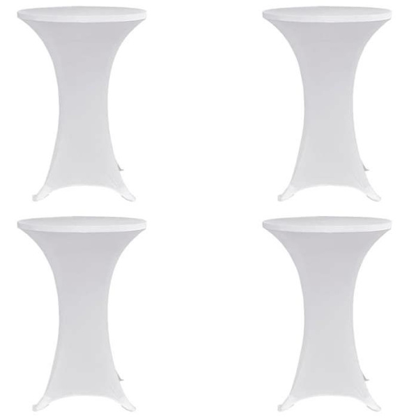 Maison Exclusive - Elastiska bordsöverdrag Ø 80 cm Vit 4 st