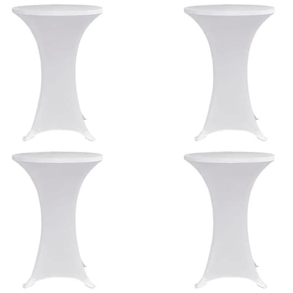 Maison Exclusive - Elastiske bordbetræk Ø 80 cm Hvid 4 stk.