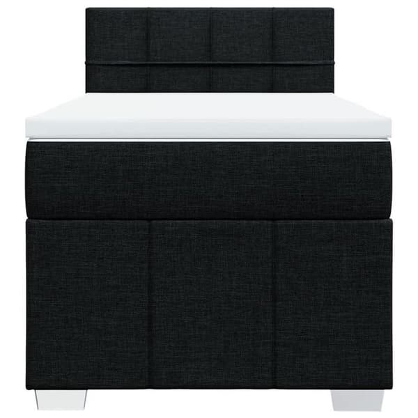 Maison Exclusive - Seng med lamelbund og madras Sort 90x200 cm Stof