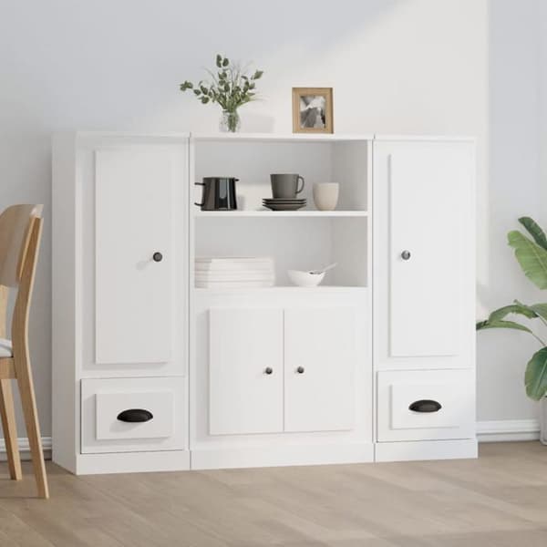Maison Exclusive - Bufféer 3 st vit ingenjörsträ