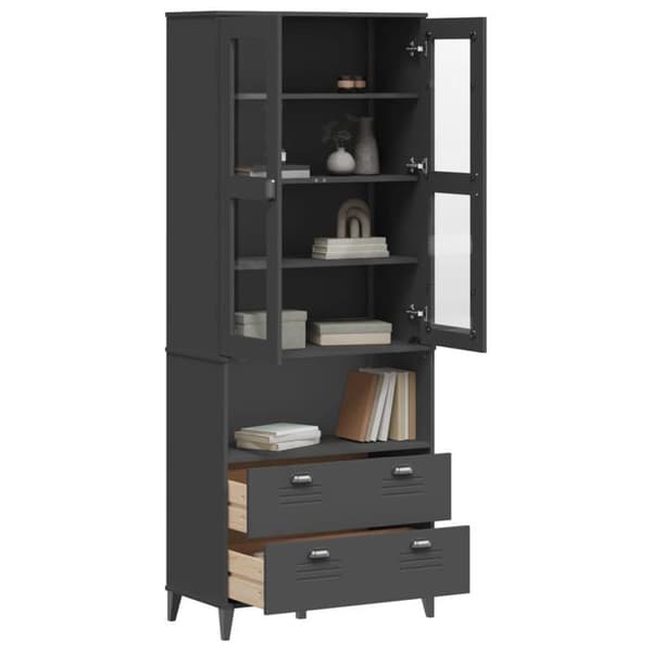 Maison Exclusive - Buffé VIKEN grå antracit 80x40x200 cm massiv furu