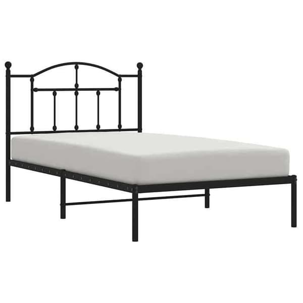 Maison Exclusive - Metal sengestel uden madras med sort hovedgærde 100x190cm