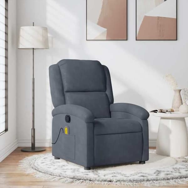 Maison Exclusive - Tummanharmaa samettinen hierontatuoli